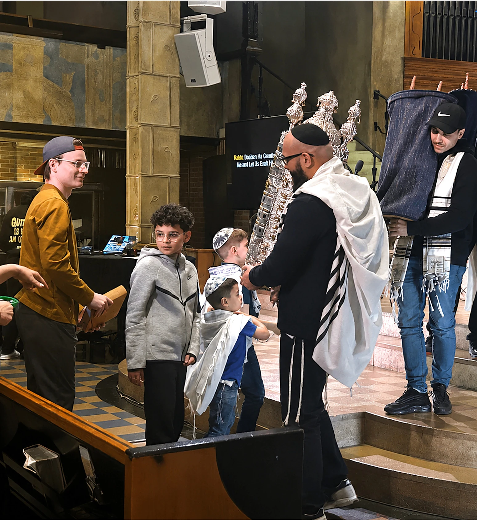 Upper Room NYC congregation worshipping together during a Shabbat gathering