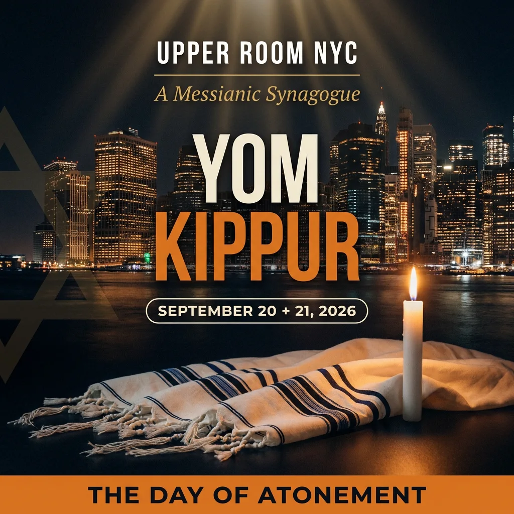 Yom Kippur at Upper Room NYC — September 20 and 21, 2026, the Day of Atonement